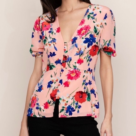 Yumi Kim Cloud 9 Sunnyside Pink Silk Top | S - Picture 1 of 10